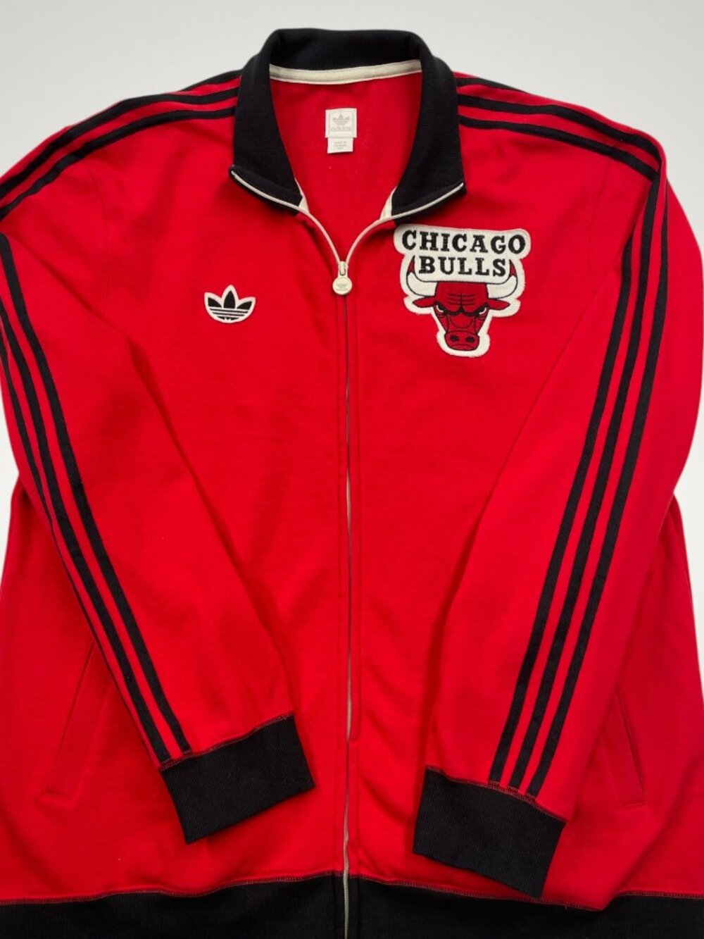 Adidas Chicago Bulls Track Jacket Red Black Trefoil Men's 2XL
